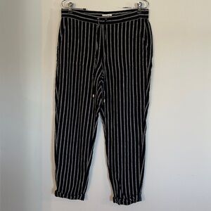 Ellen Tracy Linen Striped Pants Size Medium
